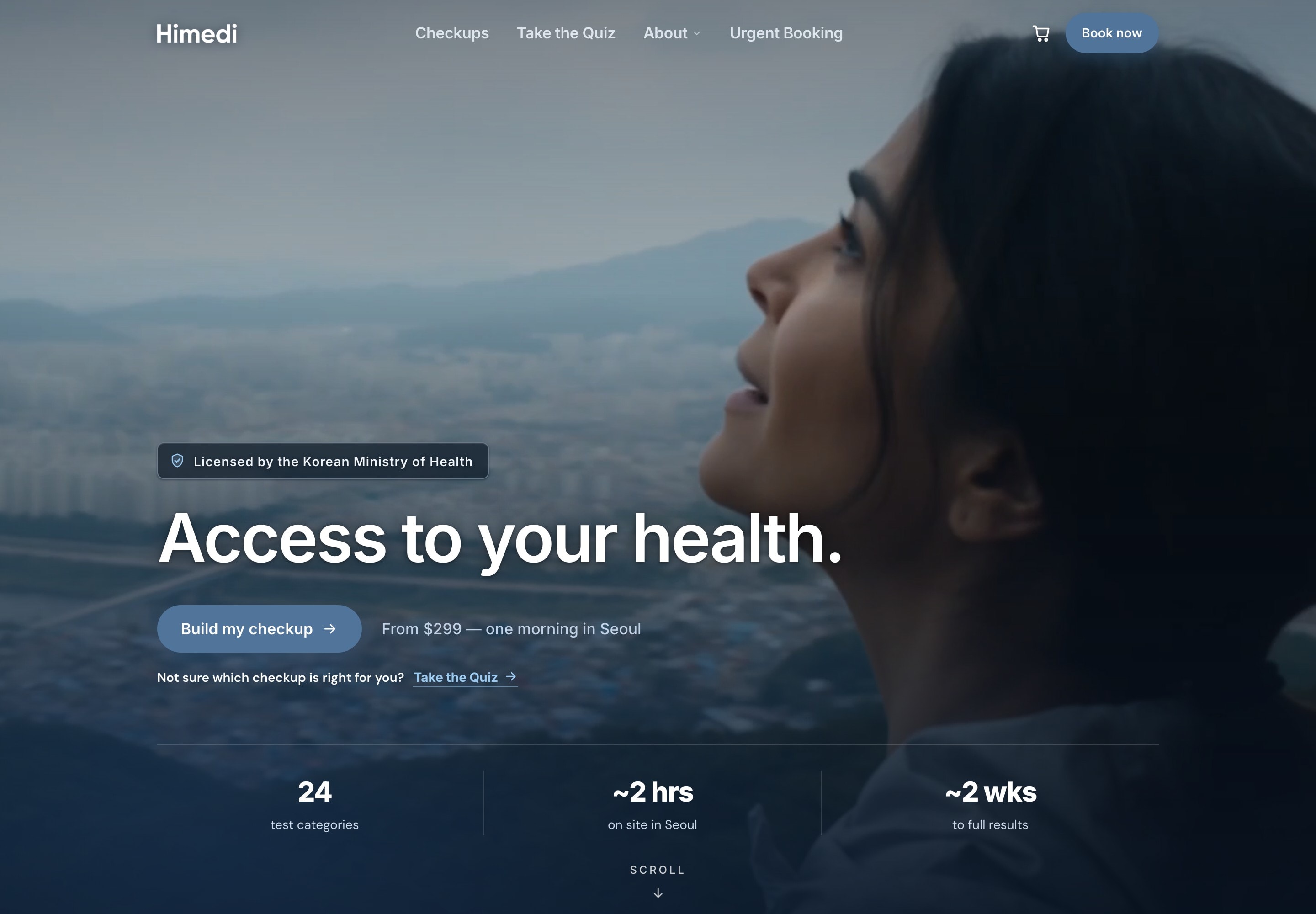The Himedi homepage, headlined “Access to your health.”